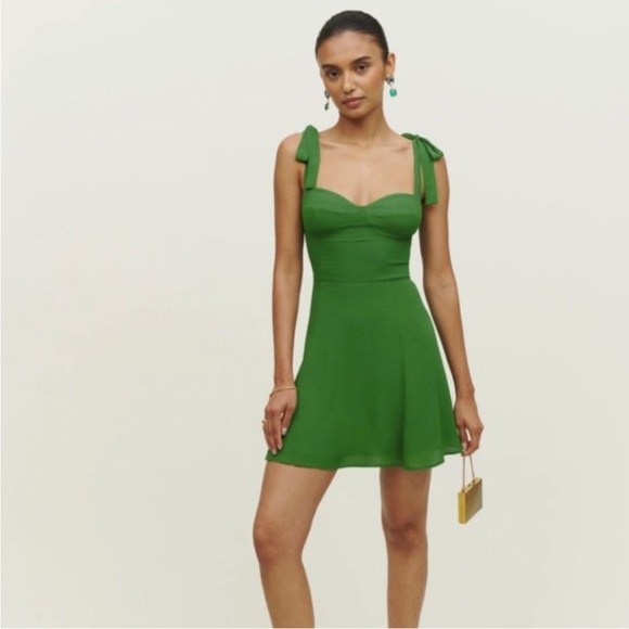 Reformation Green Mini Dress - Picture 2 of 11